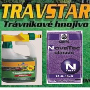 Trávnikové Hnojivo Sedo spray a Compo Nova Tec